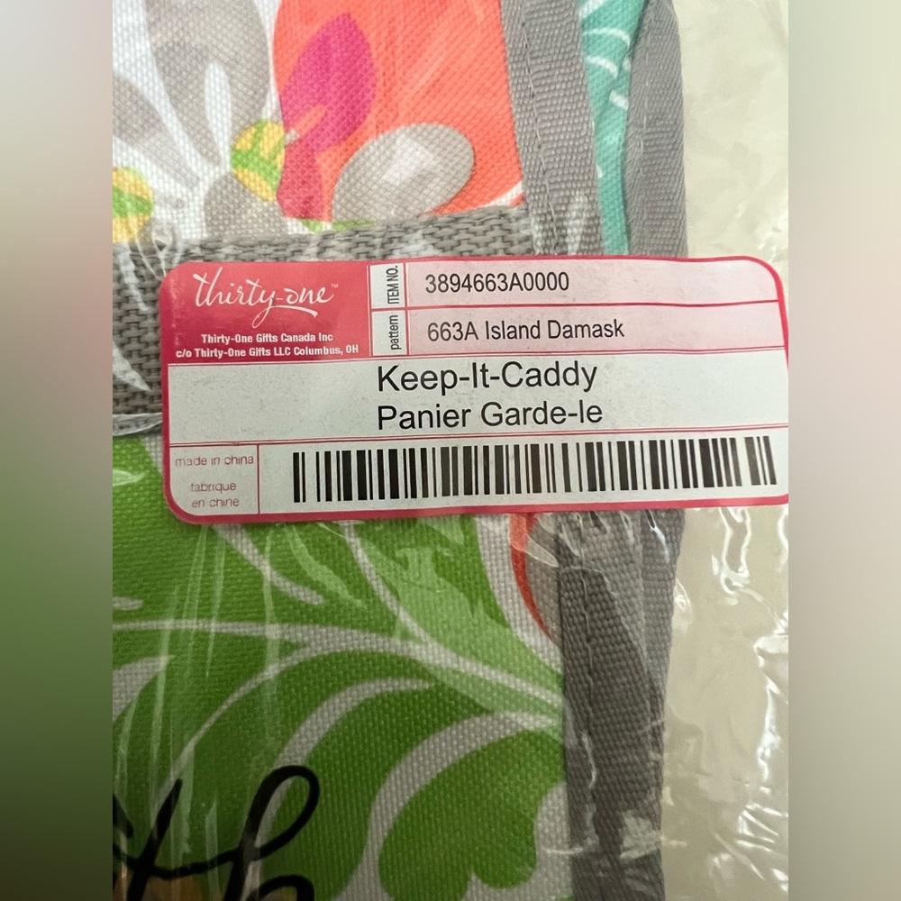 Thirty One Keep-It-Caddy 663A Island Damask #3894 Engraved “JUDY” NIP - Picture 3 of 13